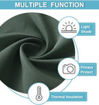 RYB HOME Short Blackout Curtains for Bedroom, Room Darkening Insulated Summer Heat Light UV Blocking Energy Saving Drapes for Nursery, Width 34 by Length 48, Dark Green, Set of 2
