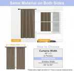 Simplebrand Ava Latte Blackout Curtains for Bedroom 63 Inch Length 2 Panels Set, Privacy Thermal Insulated Rod Pocket Door Window Curtains for Patio French Door Front Door, W40 x L63 Inch, Latte