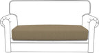Easy-Going Stretch Loveseat Cushion Cover Sofa Cushion Furniture Protector Sofa Seat Sofa Slipcover Sofa Cover Soft Flexibility with Elastic Bottom(Loveseat Cushion, Tan)