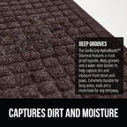 GORILLA GRIP® Ultra Absorbent Front Door Mat Outside Entrance, 47x35, Traps Dirt and Moisture, HydroABSORB Indoor Outdoor Doormat Holds Up to 6 Cups Water, Stain and Fade Resistant Welcome Mat, Coffee