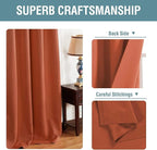 H.VERSAILTEX Blackout Curtain for Living Room Small Window Kitchen Blackout Curtains 45 inch Length Energy Saving Solid Grommet Blackout Drape, One Panel, Orange, 52" W x 45" L