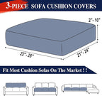 Couch Cushion Covers Seat Cushion Cover Stretch Couch Cover Separate Sectional Sofa Slipcovers Furniture Protector(3 Pieces for Seat or Sofa Backrest, Navy)