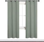 NICETOWN Bedroom Curtain Panels Blackout Draperies, Thermal Insulated Solid Grommet Blackout Curtains/Drapes (Greyish Green, 1 Pair, 34 by 72-inch)
