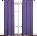 NICETOWN 84 inches Blackout Curtains for Office and Theater, Thermal Insulated Solid Grommet Drapes for Living Room (Lilac Purple, 1 Pair, 42 inches Wide)
