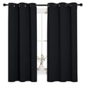 NICETOWN Halloween Pitch Black Solid Thermal Insulated Grommet Blackout Curtains/Drapes for Bedroom Window (2 Panels, 42 inches Wide by 63 inches Long, Black)