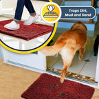 Muddy Mat® | Super Absorbent Door Mat Indoor, Microfiber Quick Dry Chenille Entryway Rug, Non-Slip Front Door Mat, Indoor Mats for Entryway, Machine Washable Pet Rug, Red 36"x60"