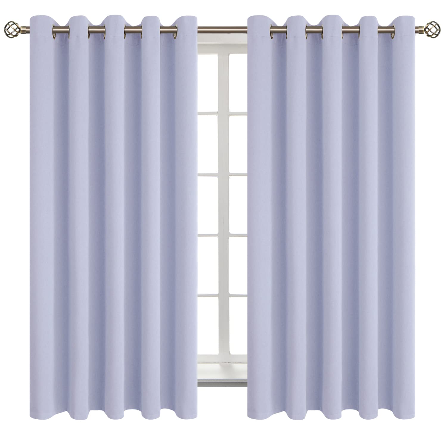 BGment Lavander Room Darkening Curtains 63 Inch for Bedroom - 2 Panels
