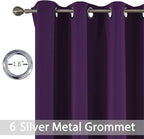 Yakamok Blackout Curtains for Bedroom,Thermal Insulated Blackout Grommet Top Drapes for Living Room,Purple,38x84 Inch, 1 Panel