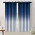 SimpleHome Blue to Grey White Ombre Room Darkening Curtains 63 Inch