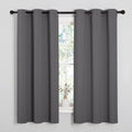 NICETOWN Bedroom Curtains Blackout Drapery Panels, Three Pass Microfiber Thermal Insulated Solid Ring Top Blackout Window Curtains/Drapes (Two Panels, 42 x 48 inches, Gray)
