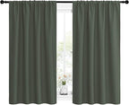 NICETOWN Bedroom Curtains Blackout Draperies - All Season Thermal Insulated Solid Rod Pocket Top Blackout Curtains/Drapes for Kid's Room (Dark Mallard, 1 Pair, 42 x 54 Inch)