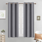 Yakamok Blackout Curtains 38x54 inch Grey Thermal Drapes-Bedroom