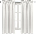 DWCN Blackout Curtains Thermal Insulated, Energy Saving & Noise Reducing Bedroom and Living Room Curtains, Ivory, W 38x L 72 Inch, Set of 2 Rod Pocket Curtain Panels