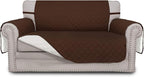Easy-Going Reversible Loveseat Couch Cover for 2 Cushion Couch Sofa Cover for Dogs Water Resistant Furniture Protector with Foam Sticks Elastic Straps for Pet (Loveseat, Coffee/Ivory)