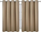 LEMOMO Natural Thermal Blackout Curtains/52 x 45 Inch/Set of 2 Panels Room Darkening Curtains