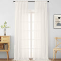 Ebesto Ivory Sheer Curtains for Windows 108 inches Long 2 Panels Set, Soft Lightweight Light Filtering Drapes for Living Room Bedroom, Dual Rod Pocket Sheer Curtains, 2x42Wx108L inches