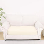Smiry Printed Couch Cushion Covers, Stretch Soft Couch Covers for Sofa, Washable Non-Slip Sofa Slipcover Furniture Protector for Indoor and Outdoor (Medium, Cream)