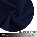 Yakamok Room Darkening Curtains 52x45 inch Length Navy Blue-Living Room
