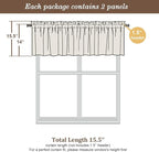 Chyhomenyc Light Green Sheer Valances for Windows 2 Pack, Small Window Curtains for Living Room Bathroom Cafe Laundry Basement, Modern Top Dual Rod Pocket Voile Curtain, 42W x 14L inches