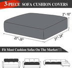 Couch Cushion Covers Seat Cushion Cover Stretch Couch Cover Separate Sectional Sofa Slipcovers Furniture Protector(3 Pieces for Seat or Sofa Backrest, Black)