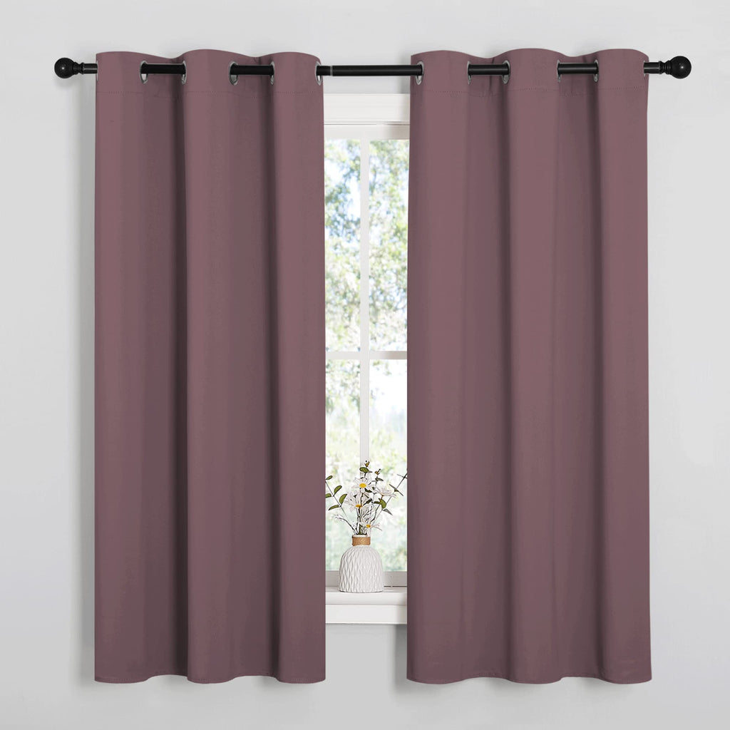 NICETOWN Grey Blackout Curtains for Bedroom 42" Wide x 63" Long 2 Panels