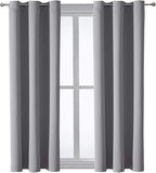 ChrisDowa Grommet Blackout Curtains for Bedroom and Living Room - 2 Panels Set Thermal Insulated Room Darkening Curtains (Light Grey, 42W x 63L)