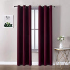 ChrisDowa Burgundyout Curtains 72 inches Long for Bedroom - 2 Panels Set Grommet Thermal Insulated Room Darkening Curtains for Living Room (Burgundy, 42 x 72 Inch)