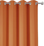 LEMOMO Orange Blackout Curtains 52 x 63 Inch Length/Set of 2 Curtain Panels/Thermal Insulated Room Darkening Blackout Curtains for Bedroom