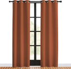 NICETOWN Blackout Draperies Curtains for Girls Room, Burnt Orange, 1 Pair, 34 x 80 inches, Nursery Essential Thermal Insulated Grommet Top Blackout Panels