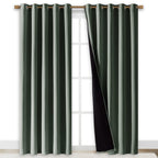 NICETOWN 100% Blackout Window Curtain Panels, Cold and Full Light Blocking Drapes with Black Liner for Nursery, 84" Drop Thermal Insulated Draperies (Dark Mallard, 2 Pieces, 70" Wide Each Panel)