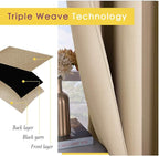 NICETOWN Room Darkening Curtain Panels for Living Room, Thermal Insulated Grommet Room Darkening Draperies/Drapes for Window (Biscotti Beige, 2 Panels, W42 x L45 -Inch)