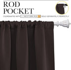 NICETOWN Kitchen Curtains Thermal Insulated Curtains & Drapes, Small Window Blackout Curtain Panels for Girls Room (Toffee Brown, 34" Wide x 54" Long, 2 Panels)
