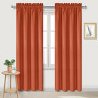 DWCN Blackout Curtains Thermal Insulated, Energy Saving & Noise Reducing Bedroom and Living Room Curtains, Burnt Ochre, W 42x L 84 Inch, Set of 2 Rod Pocket Curtain Panels