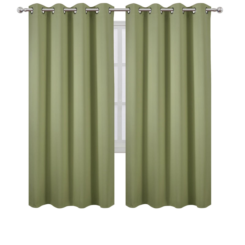 LEMOMO Sage Green Thermal Blackout Curtains/52 x 72 Inch/Set of 2 Panels Room Darkening Curtains for Bedroom
