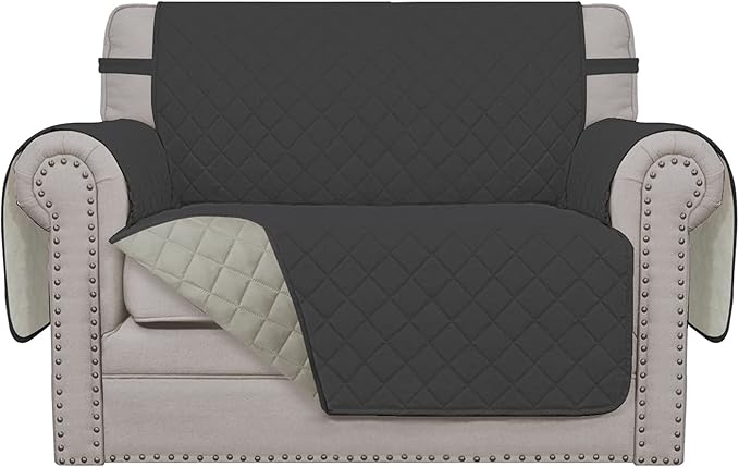 Easy-Going Reversible Couch Cover, Oversized Chair, Darkgray/Beige