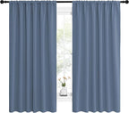 NICETOWN Blackout Curtains for Bedroom, Blackout Curtain Panels, Window Treatment Energy Saving Thermal Insulated Solid Rod Pocket Blackout Drapes/Draperies (Stone Blue, 1 Pair, 62 by 63-inch)
