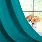 NICETOWN Bedroom Curtains Blackout Drapery Panels, 2 Panels, 70 x 108 inches, Peacock Teal, Three Pass Microfiber Thermal Insulated Solid Ring Top Blackout Window Curtains/Drapes