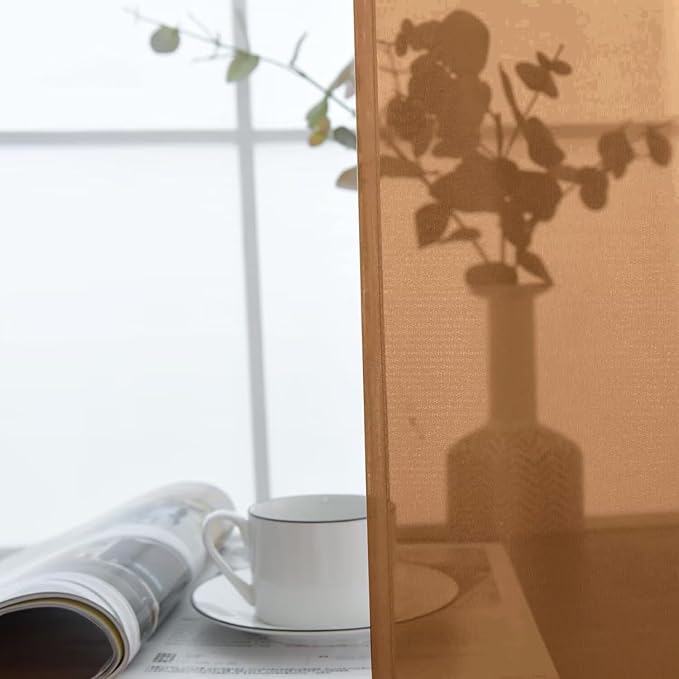 SpaceDresser Basic Rod Pocket Sheer Voile Window Curtain Panels Light Brown 1 Pair 2 Panels 52 Width 54 Inch Long for Kitchen Bedroom Children Living Room Yard（Light Brown, 52W x 54L）