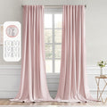 MIULEE Light Pink Back Tab Blackout Curtains 52x102 Inch Long 2 Panels Set