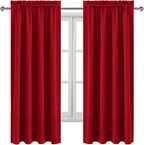 DWCN Blackout Curtains for Bedroom Living Room 38 x 63 Inch Long Red