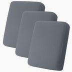 hyha Milk Silk Couch Cushion Covers, Soft Magic Sofa Covers Washable for 3 Cushion Couch, Stretch Sectional Outdoor Cushion Covers for Patio Furniture with Elastic Bottom(3 Packs, Dark Gray)