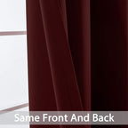 Yakamok Window Treatment Blackout Thermal Insulated Room Darkening Solid Grommet Curtains/Drapes for Bedroom Living Room (Burgundy Red,52x72-inch, 2 Panels)