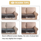 H.VERSAILTEX Velvet Stretch Couch Cushion Cover Plush Cushion Slipcover for Chair Loveseat Sofa Cushion Furniture Protector Seat Cushion Sofa Cover (2 Piece Medium Sofa Cushion Covers, Grey)