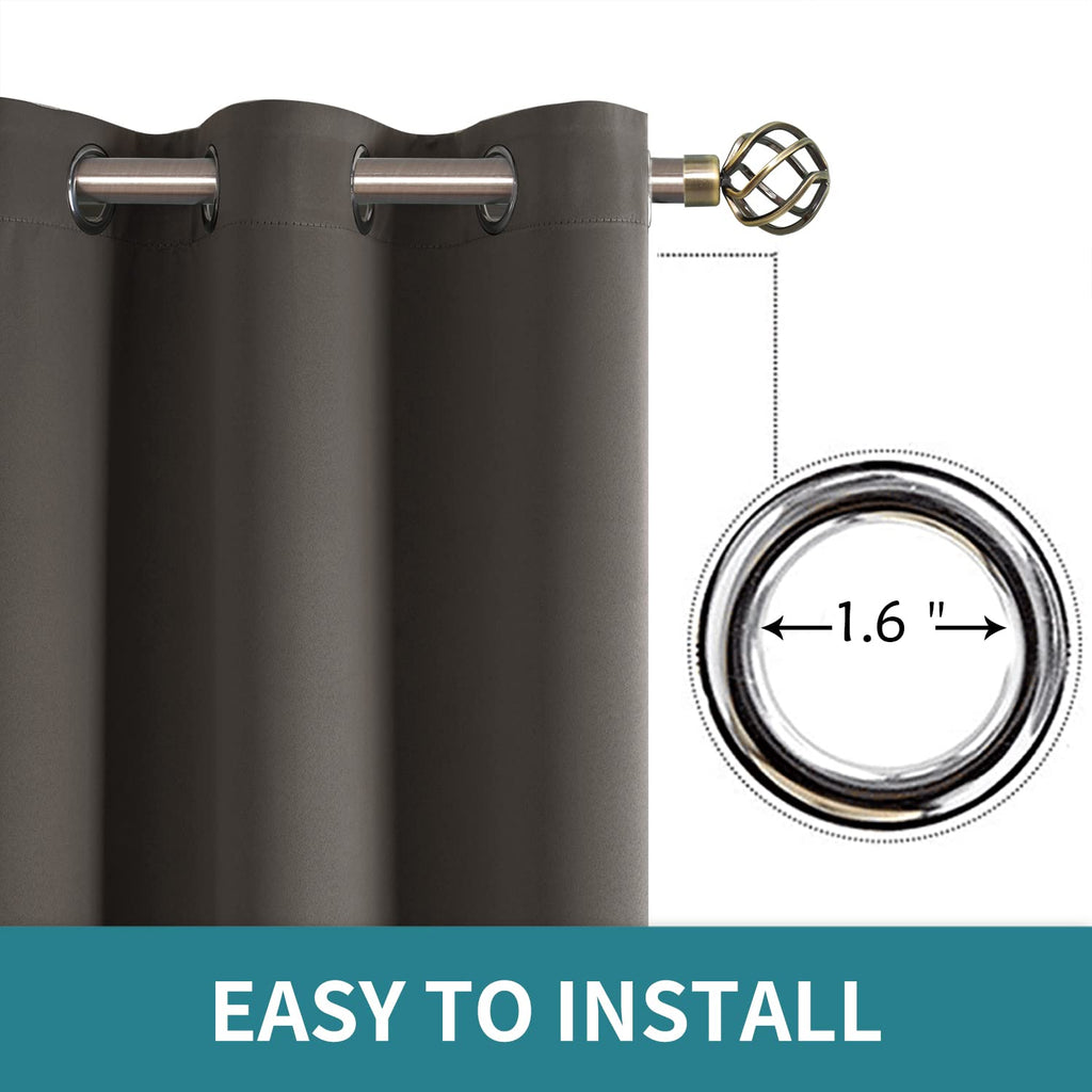 BGment Grey Blackout Curtains for Bedroom 69 Inch Long - 2 Panels