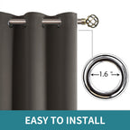 BGment Grey Blackout Curtains for Bedroom 69 Inch Long - 2 Panels