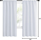 NICETOWN Kitchen Room Darkening Curtains - Window Treatment Thermal Insulated Rod Pocket Room Darkening Curtains/Drapes for Bedroom (2 Panels, 42 by 72, Greyish White)