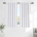 Pony Dance Blackout Curtains Thermal Insulated Window Treatment Panels Room Darkening Shade Drapes for Living Room Back Tab/Rod Pocket Bedroom Draperies, 34 x 63 Inch, Greyish White, 2 Panels