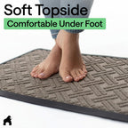 GORILLA GRIP 100% Waterproof All-Season WeatherMAX Doormat, 47x35, US Designed Natural Rubber, Stain and Fade Resistant, Low Profile Indoor Outdoor Door Mats, Easy Clean Patio Mat, Taupe Basket Weave