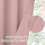 BGment Room Darkening Curtains 72 Inches Long - Grommet Thermal Insulated Drapes Window Treatment Curtains for Bedroom, 2 Panels, 52 x 72 Inch, Baby Pink