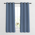 NICETOWN Blackout Curtains & Drapes 63 inch Long - Grommet Window Treatment Energy Saving Thermal Insulated Room Darkening for Living Room (Stone Blue, 1 Pair, W37 x L63)